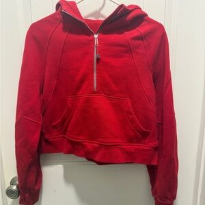 lululemon athletica Red Half-Zip Hooded Sweatshirt